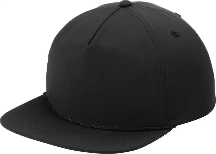 Port Authority C981 5 Panel Poly Rope Cap Blk/blk / Osfa