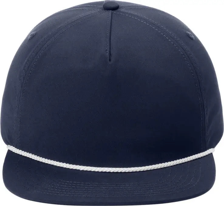 Port Authority C981 5-panel Poly Rope Cap - River Blue Navy White - Navy/ / one Size Fits Most