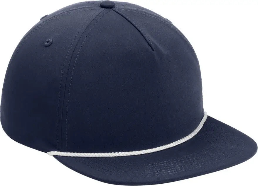 Port Authority C981 5-panel Poly Rope Cap - River Blue Navy White - Navy/ / one Size Fits Most