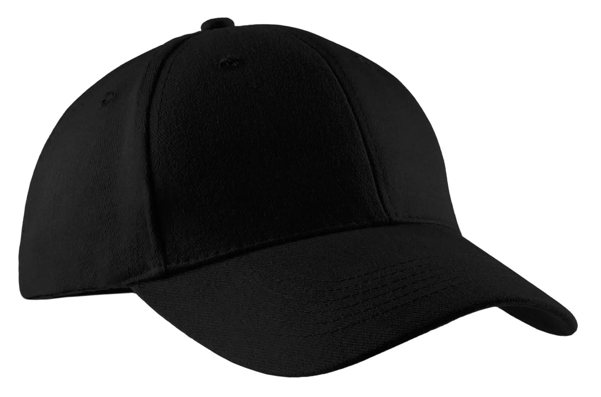 Port Authority Cp82 Brushed Twill Cap - Black - one Size Fits Most