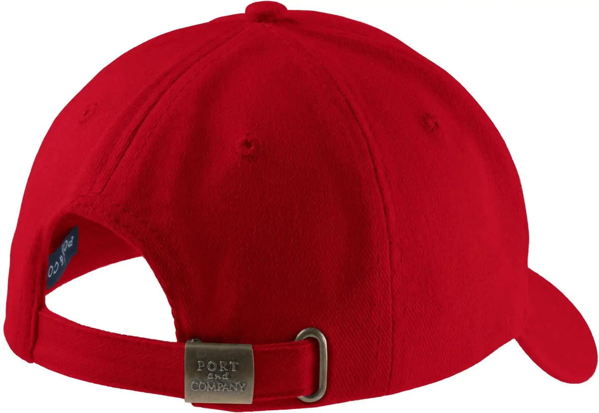 Port Authority Cp82 Brushed Twill Cap - Red - one Size Fits Most