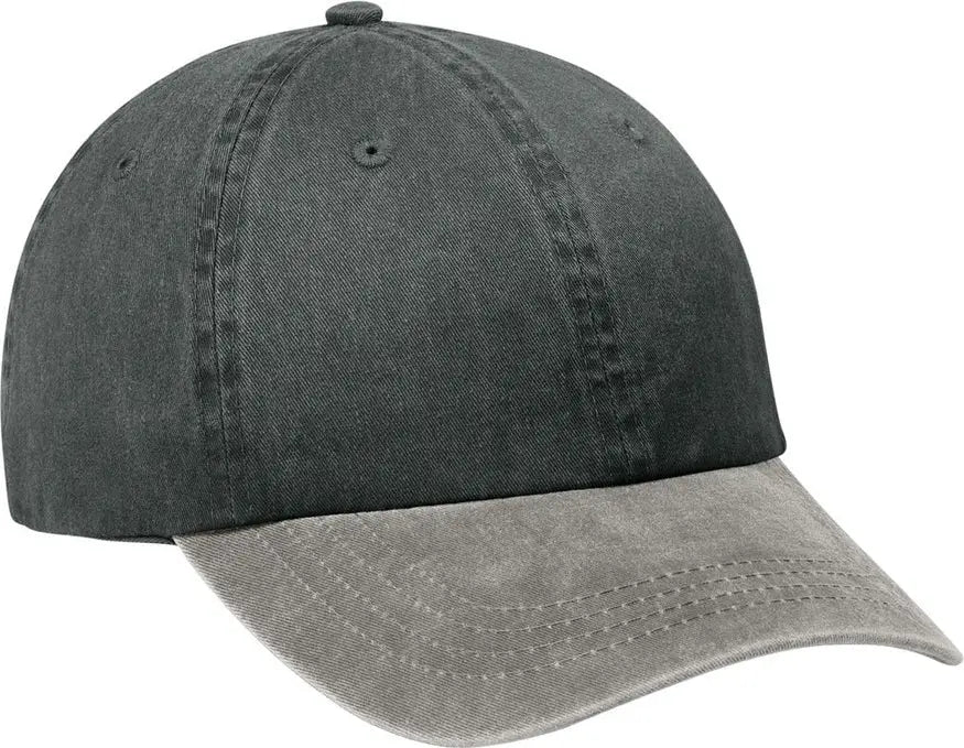 Port Authority Cp83 Two-tone Pigment-dyed Cap - Black Pebble - Black/ / one Size Fits Most