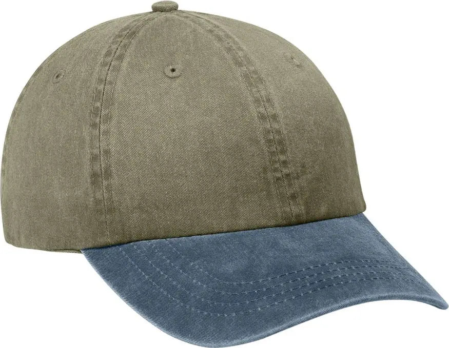 Port Authority Cp83 Two-tone Pigment-dyed Cap - Khaki Navy