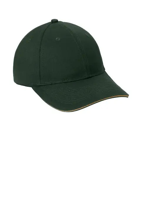 Port Authority Cp85 Cotton Twill Sandwich Bill Cap - Hunter Khaki - Hunter/ / one Size Fits Most