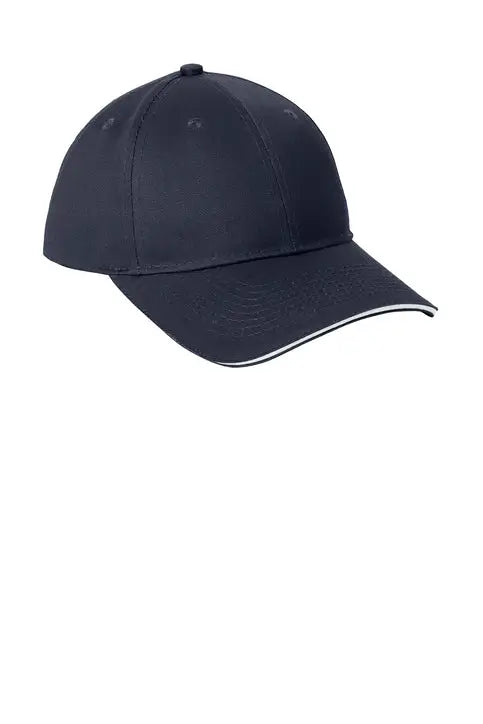 Port Authority Cp85 Cotton Twill Sandwich Bill Cap - Navy White - Navy/ / one Size Fits Most