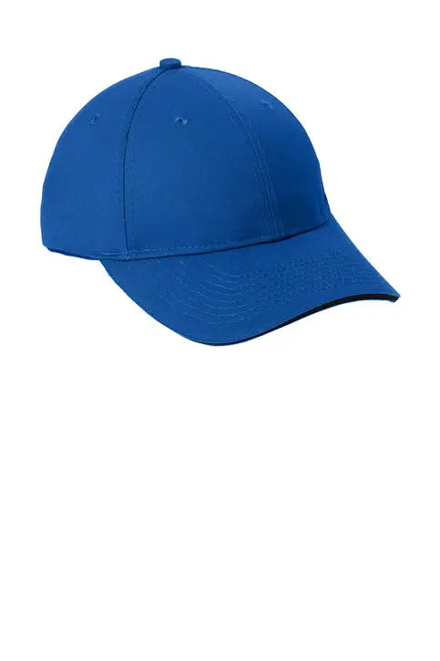 Port Authority Cp85 Cotton Twill Sandwich Bill Cap - Royal Black