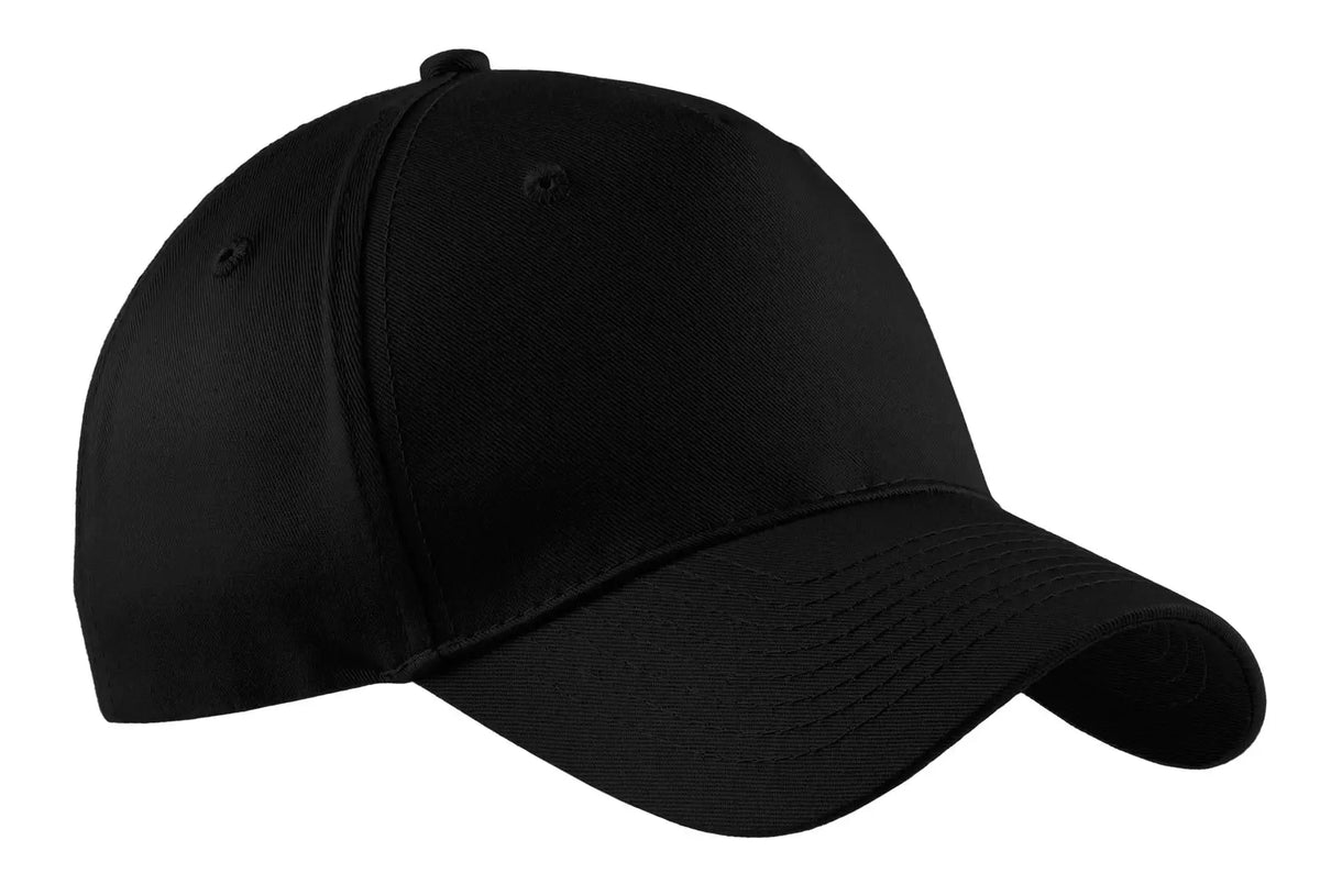 Port Authority Cp86 Five-panel Twill Cap - Black - one Size Fits Most