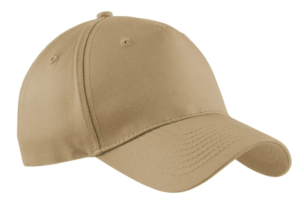 Port Authority Cp86 Five-panel Twill Cap - Khaki - one Size Fits Most
