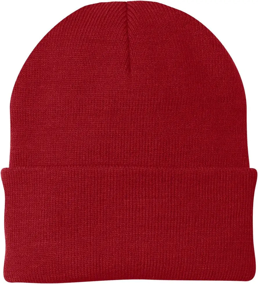 Port Authority Cp90 Knit Beanie Cap - Athletic Red - one Size Fits Most