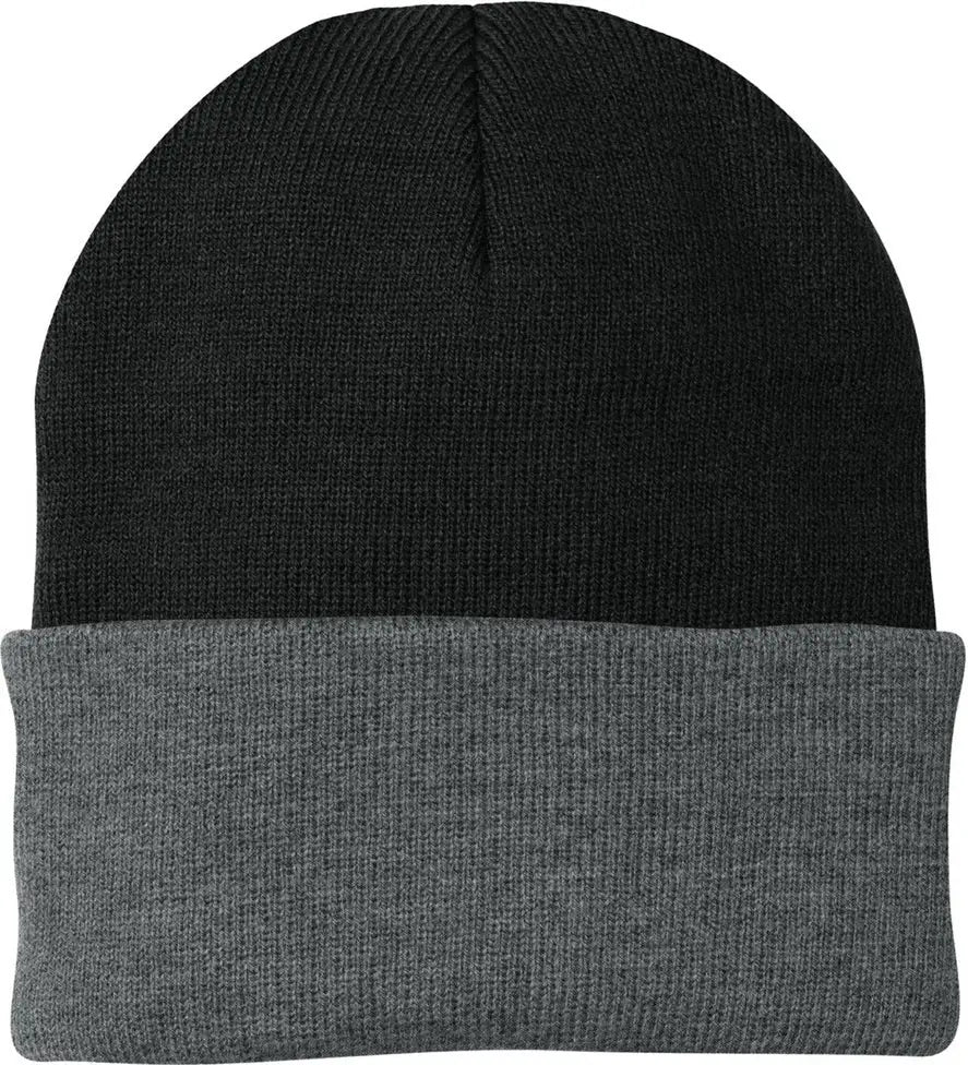 Port Authority Cp90 Knit Beanie Cap - Black Athletic Oxford - Black/ / one Size Fits Most