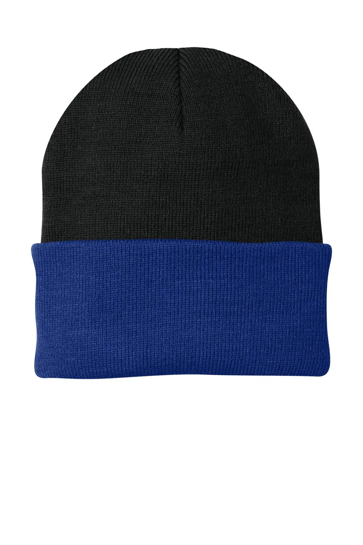 Port Authority Cp90 Knit Beanie Cap - Black Athletic Royal - Black/ / one Size Fits Most