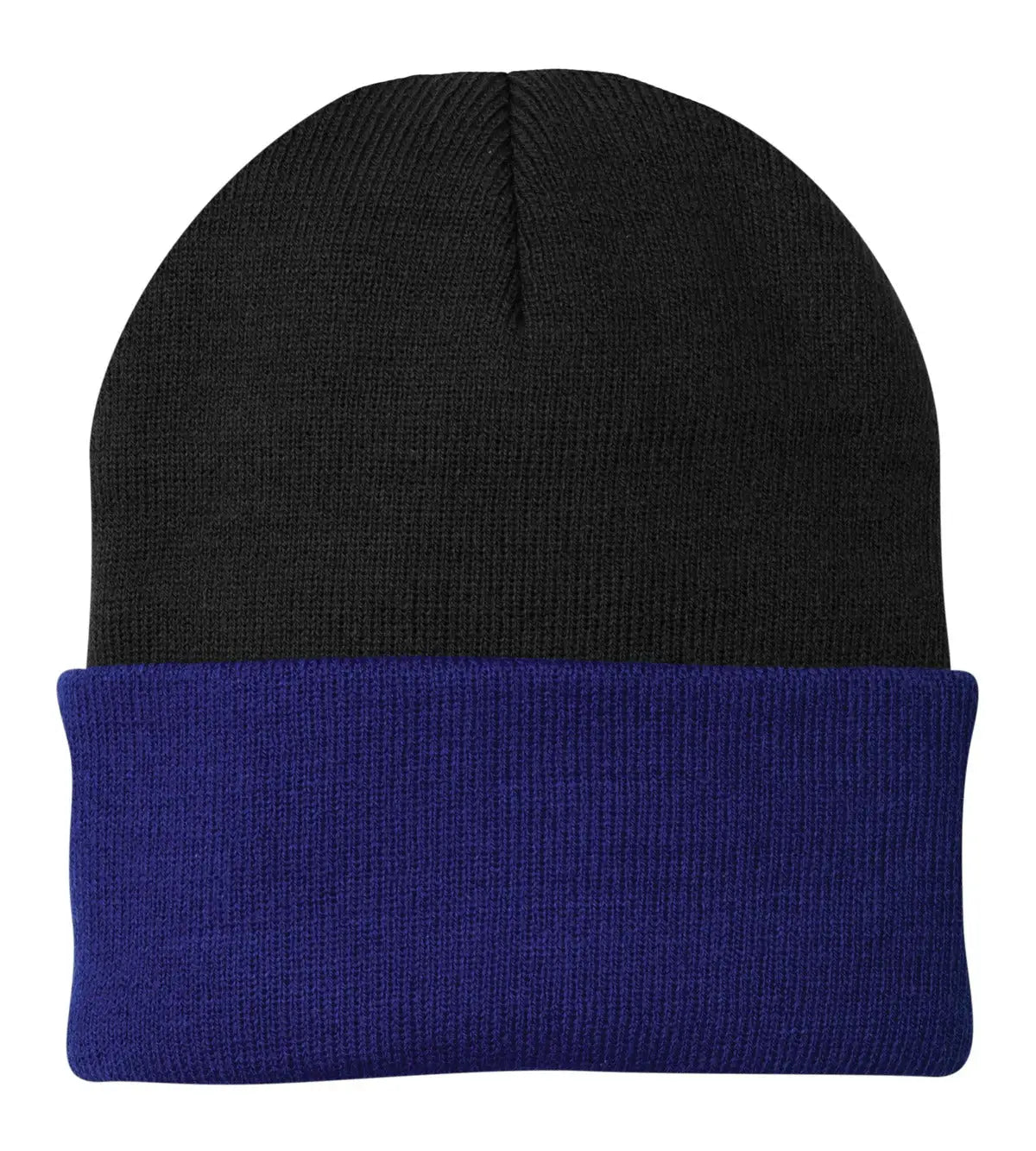 Port Authority Cp90 Knit Beanie Cap - Black Athletic Royal