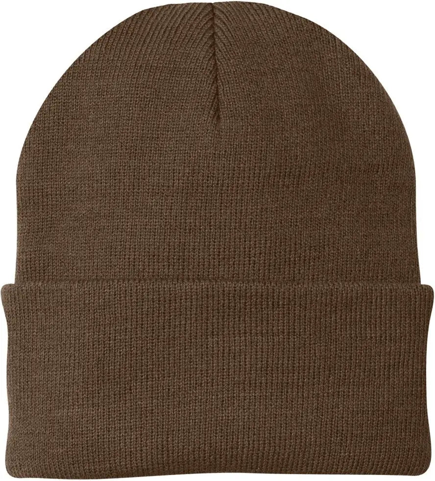 Port Authority Cp90 Knit Beanie Cap - Brown - one Size Fits Most