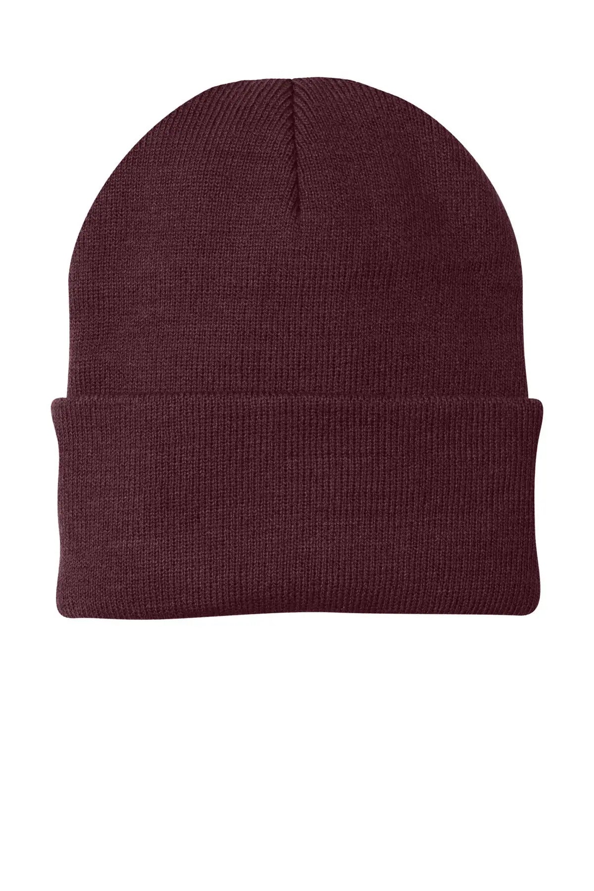 Port Authority Cp90 Knit Beanie Cap - Maroon - one Size Fits Most