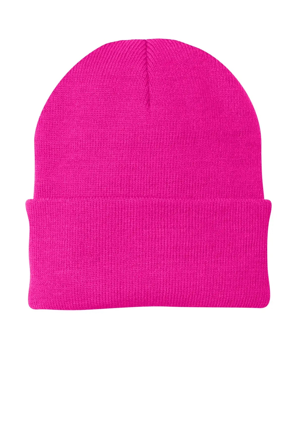 Port Authority Cp90 Knit Beanie Cap - Neon Pink Glo - one Size Fits Most