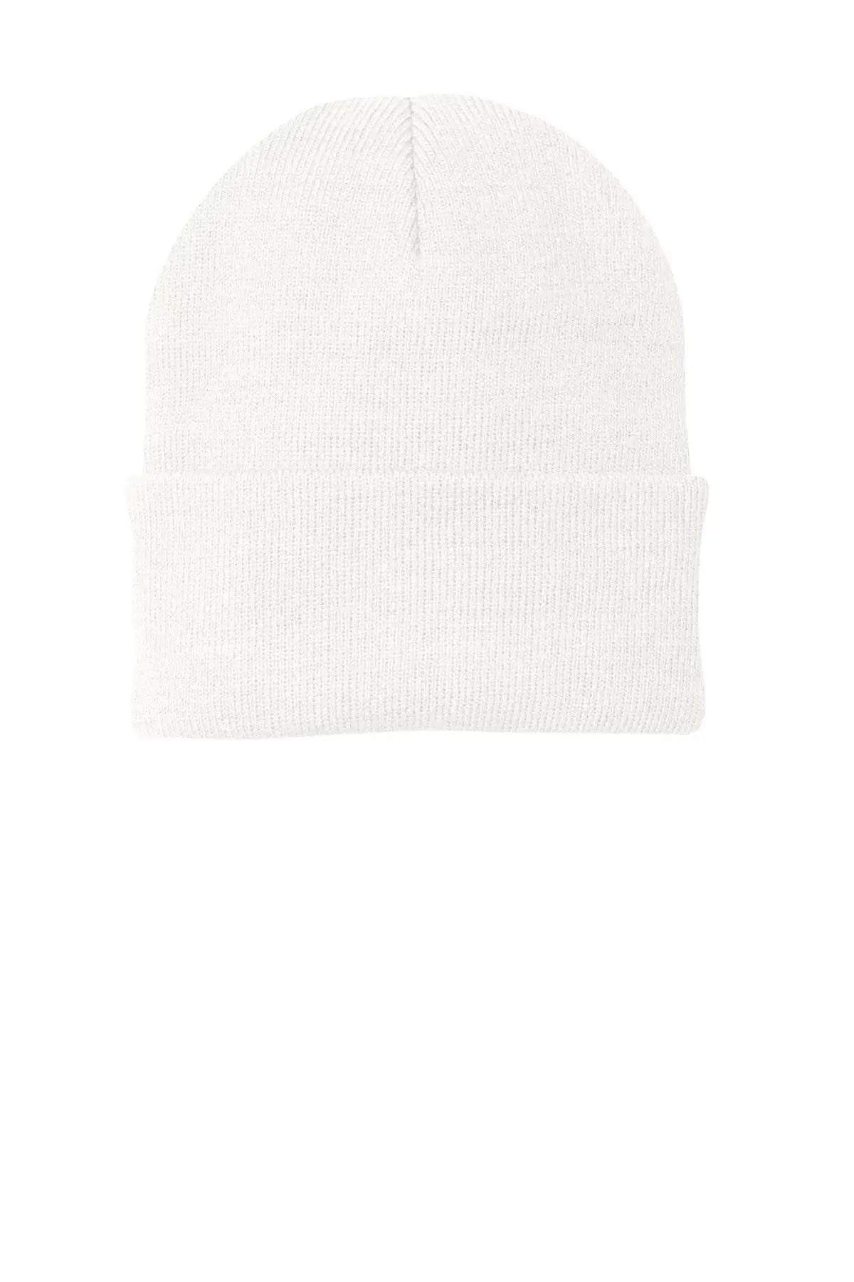 Port Authority Cp90 Knit Beanie Cap - White - one Size Fits Most