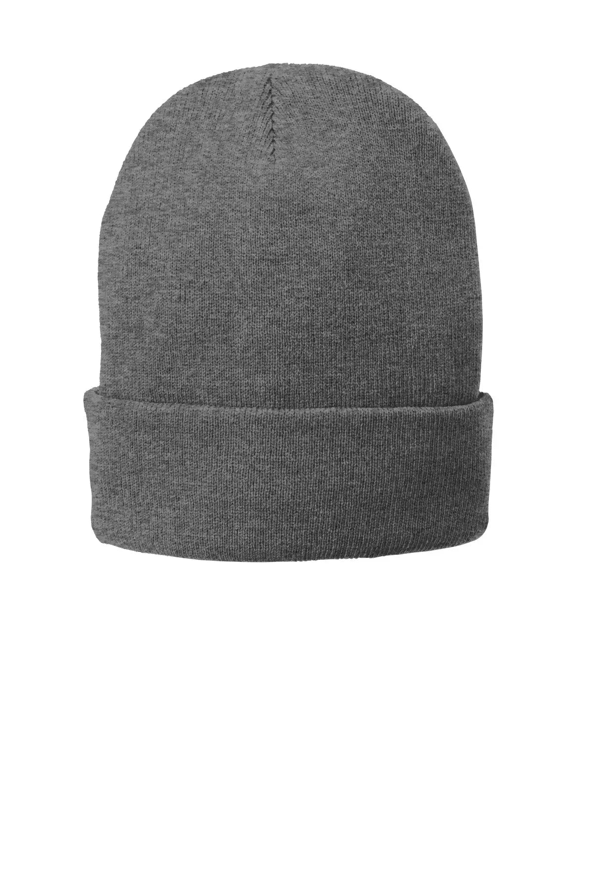Port Authority Cp90l Fleece-lined Knit Beanie Cap - Athletic Oxford - one Size Fits Most