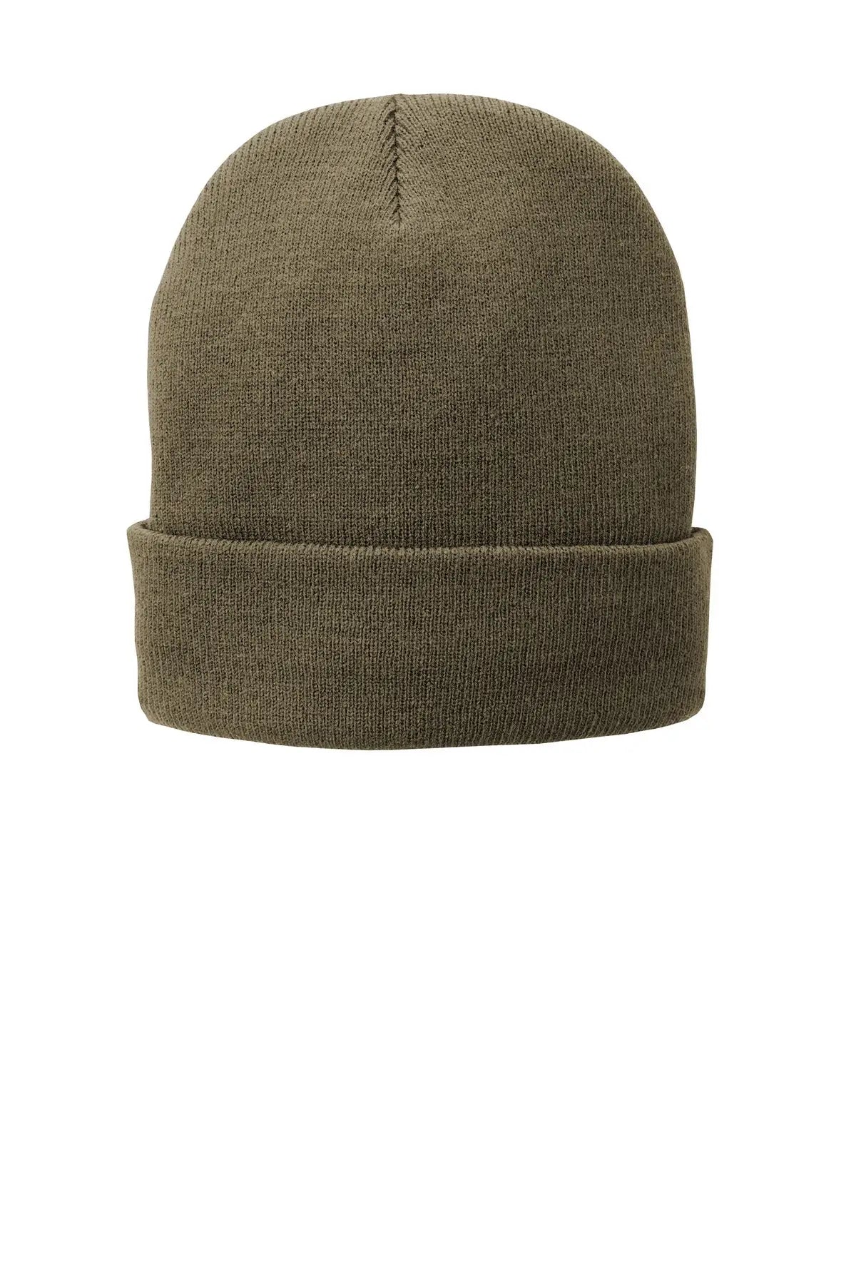 Port Authority Cp90l Fleece-lined Knit Beanie Cap - Coyote Brown - one Size Fits Most