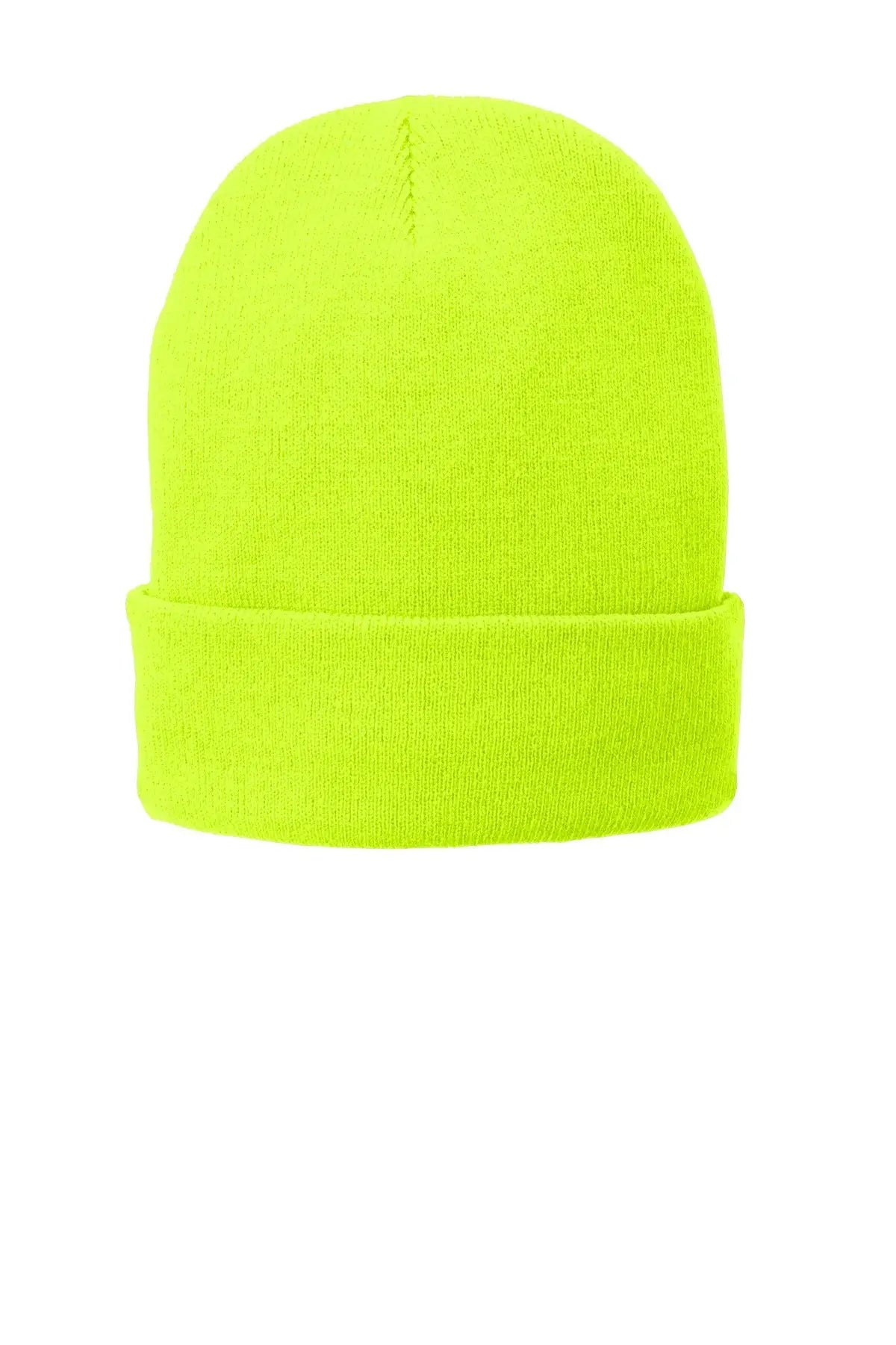 Port Authority Cp90l Fleece-lined Knit Beanie Cap - Neon Yellow - one Size Fits Most