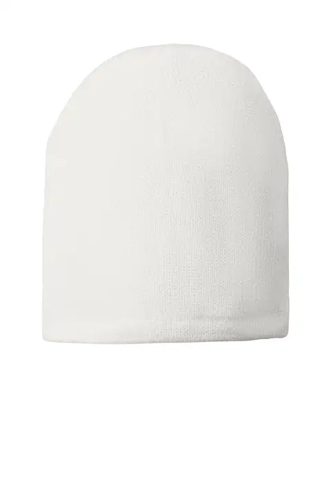 Port Authority Cp91l Fleece-lined Beanie Cap - White - one Size Fits Most