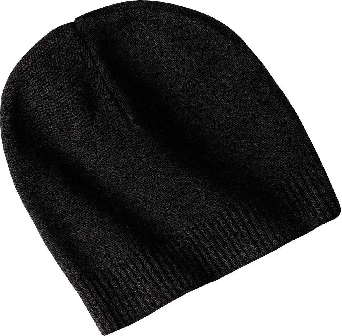 Port Authority Cp95 100% Cotton Beanie - Black - one Size Fits Most