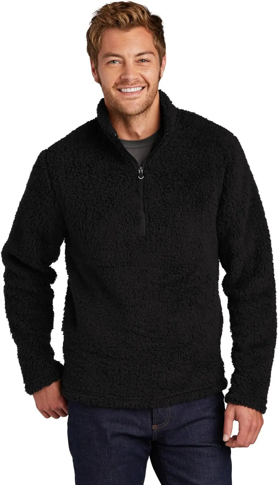 Port Authority F130 Cozy 1/4-zip Fleece - Black - Adult Xs