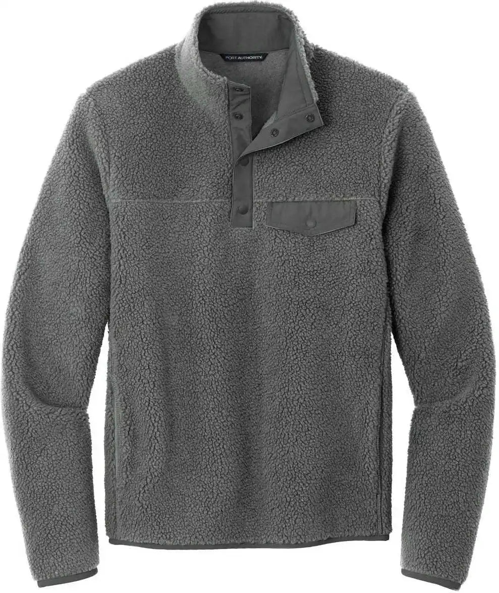 Port Authority F140 Camp Fleece Snap Pullover - Grey Steel