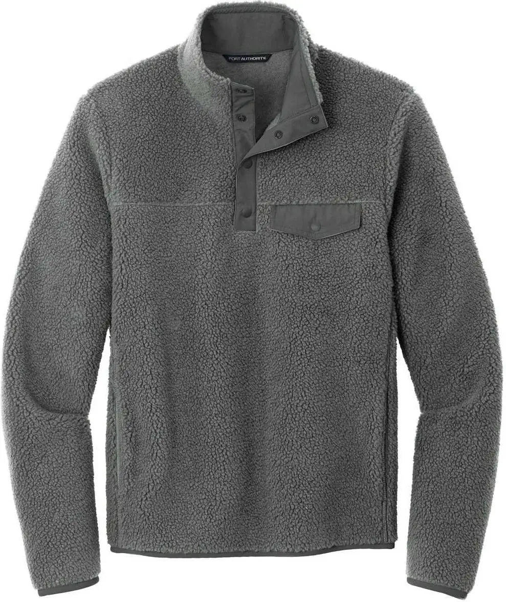 Port Authority F140 Camp Fleece Snap Pullover - Grey Steel