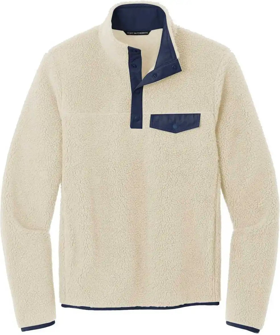 Port Authority F140 Camp Fleece Snap Pullover Oat Dress Blue Navy