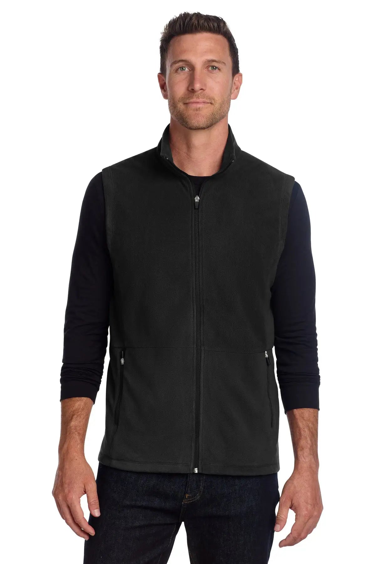 Port Authority F152 Accord Microfleece Vest - Black - Adult Xs