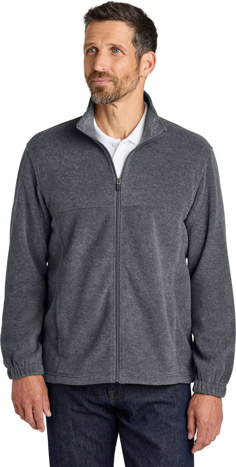 Port Authority F190 Plush Fleece Full-zip Jacket - Storm Gray Heather
