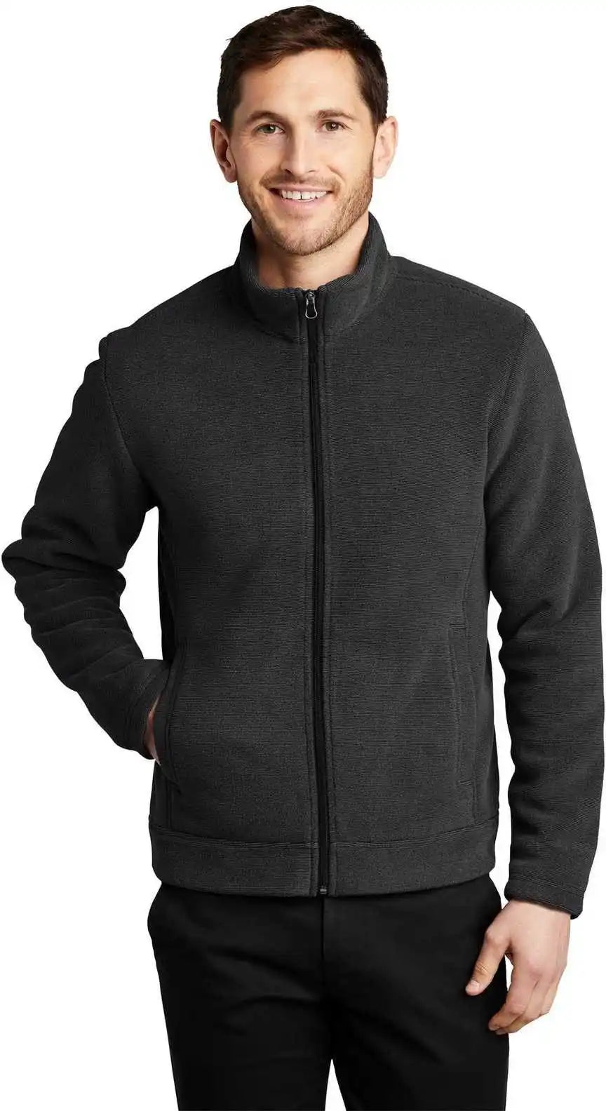 Port Authority F211 Ultra Warm Brushed Fleece Jacket - Graphite/ Deep Black