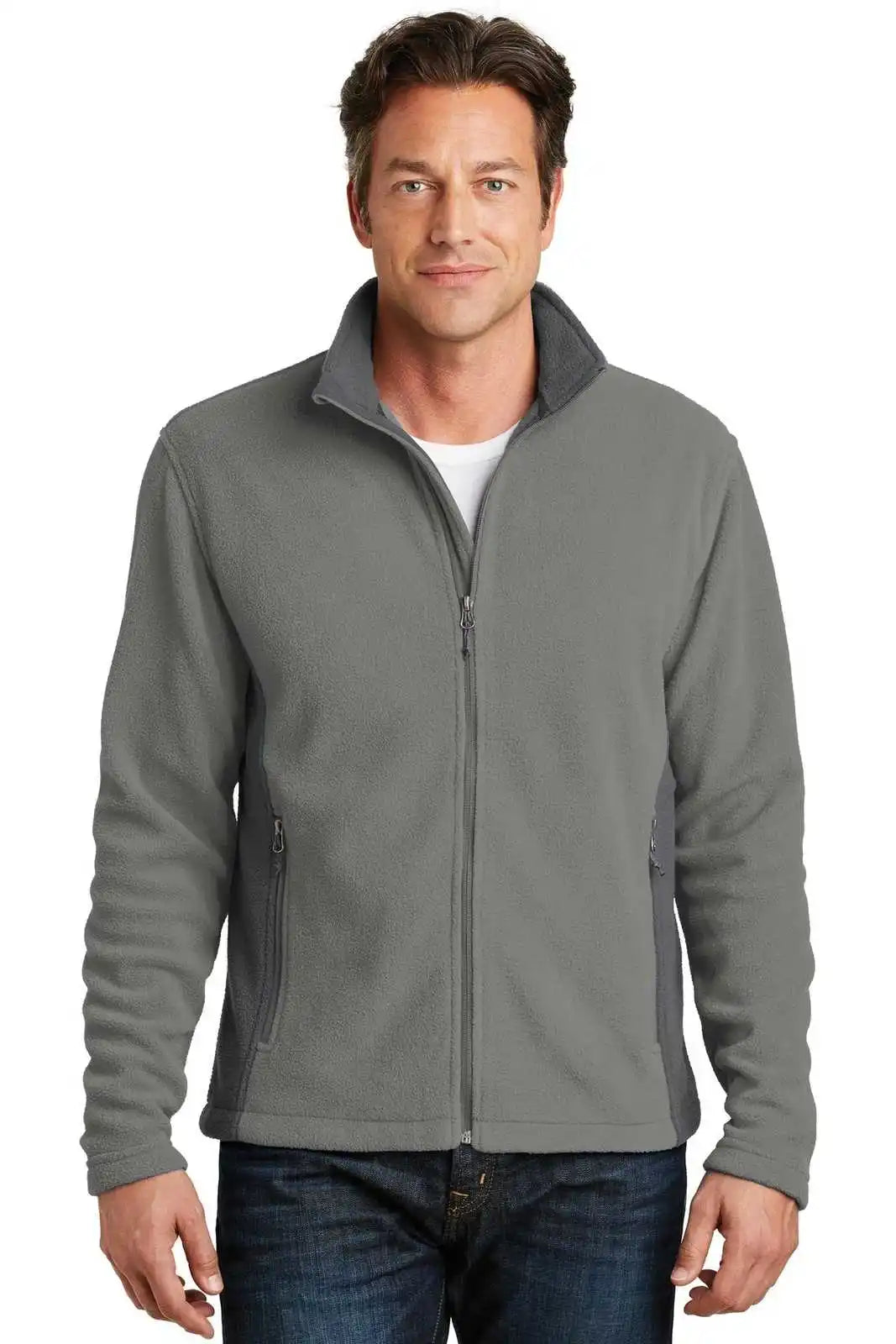 Port Authority F216 Colorblock Value Fleece Jacket - Deep Smoke Battleship Gray