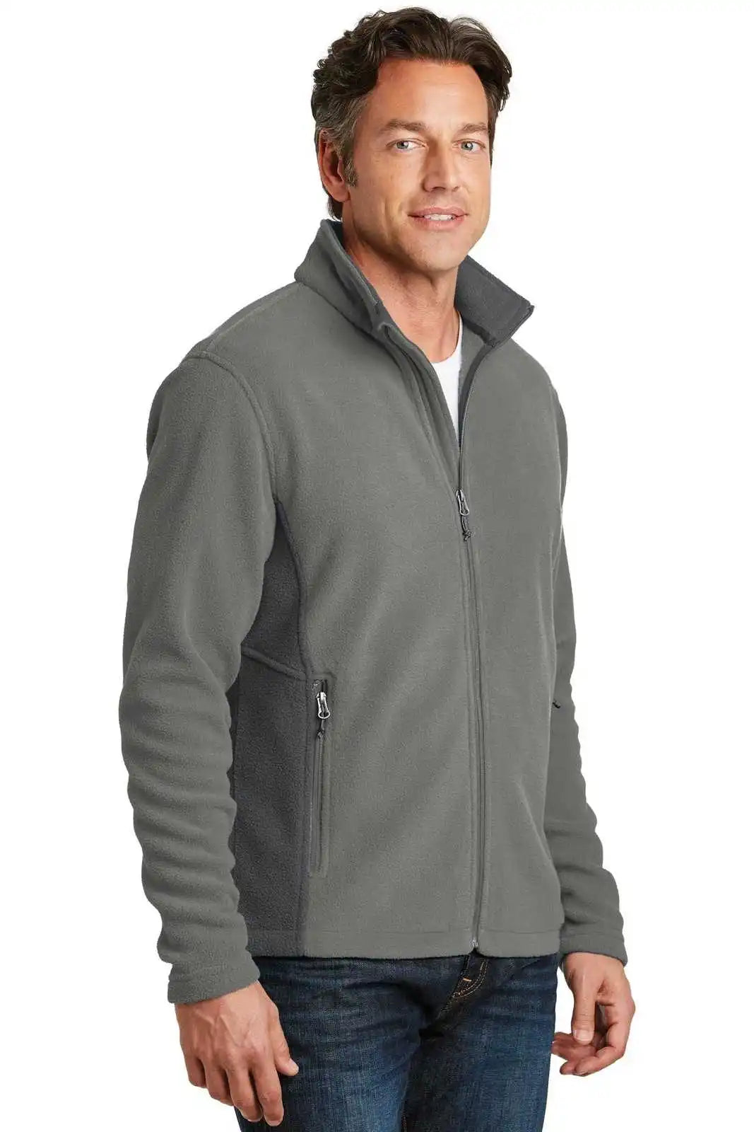 Port Authority F216 Colorblock Value Fleece Jacket - Deep Smoke Battleship Gray