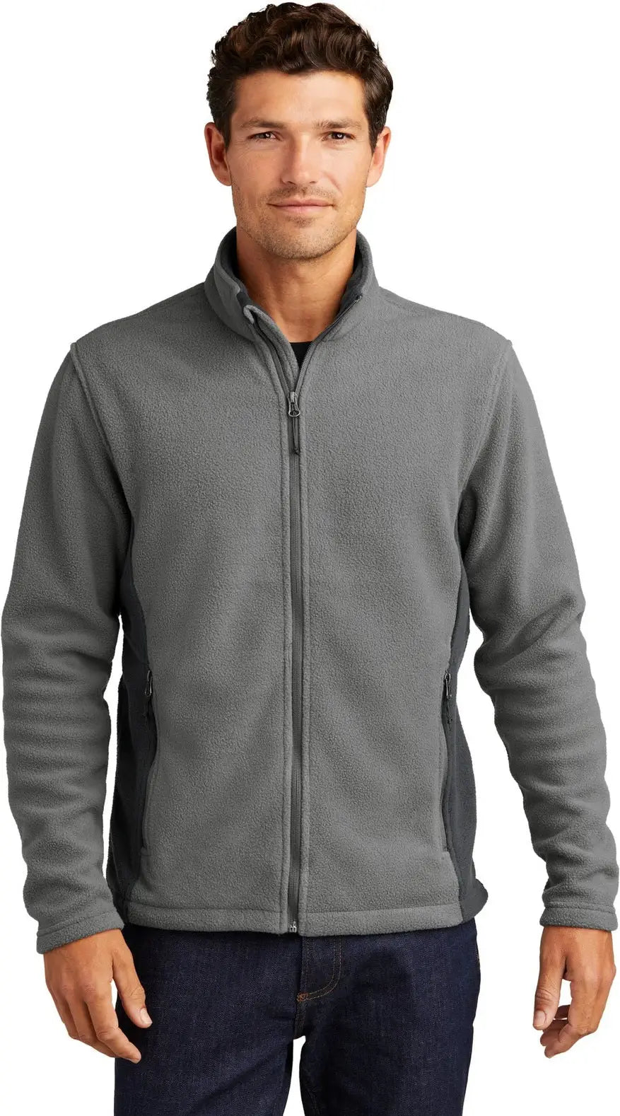 Port Authority F216 Colorblock Value Fleece Jacket - Deep Smoke Battleship Gray