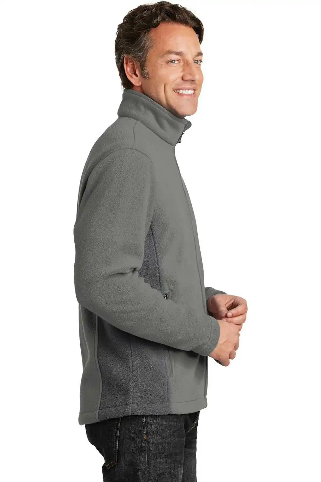 Port Authority F216 Colorblock Value Fleece Jacket - Deep Smoke Battleship Gray