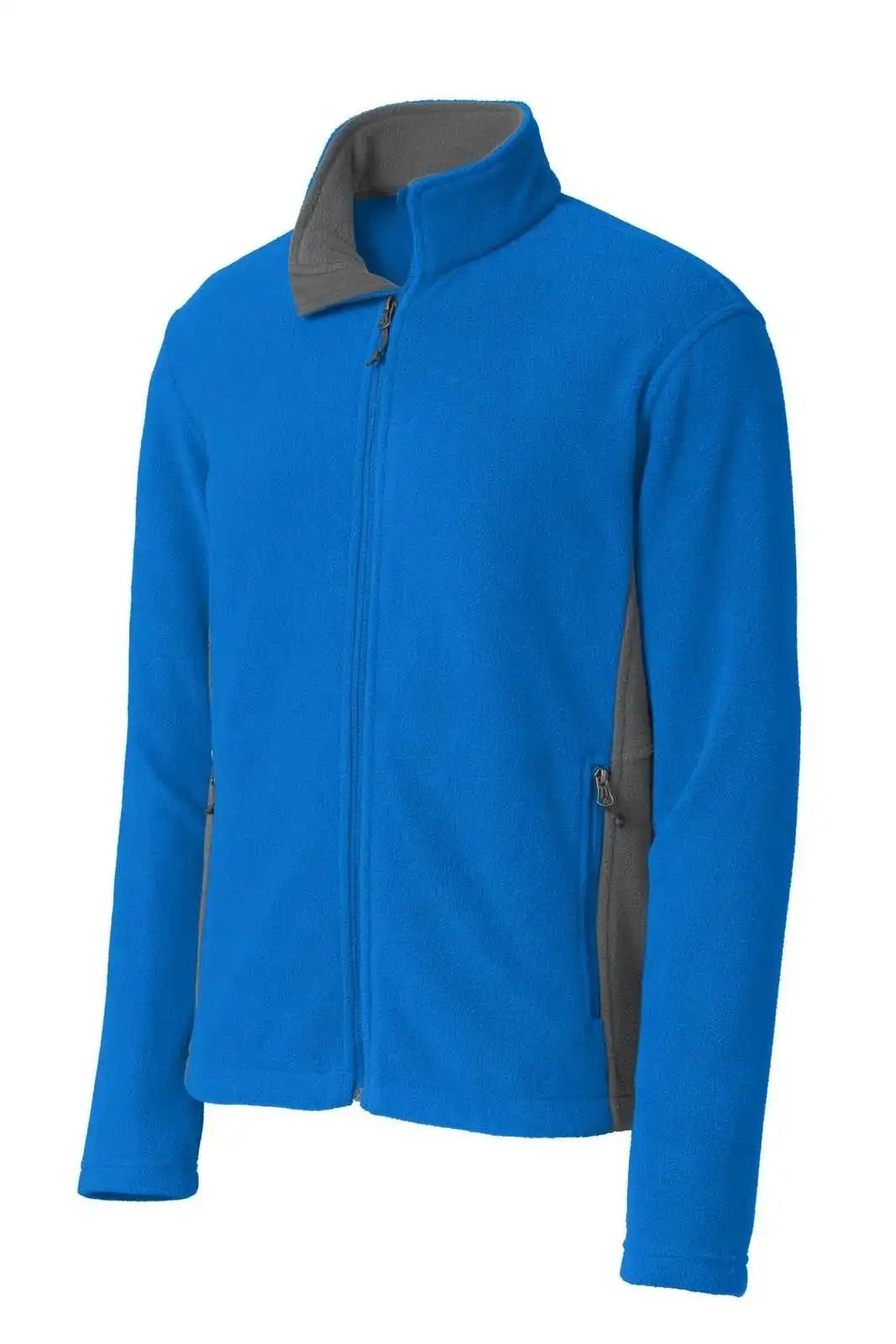 Port Authority F216 Colorblock Value Fleece Jacket - Skydiver Blue Battleship Gray