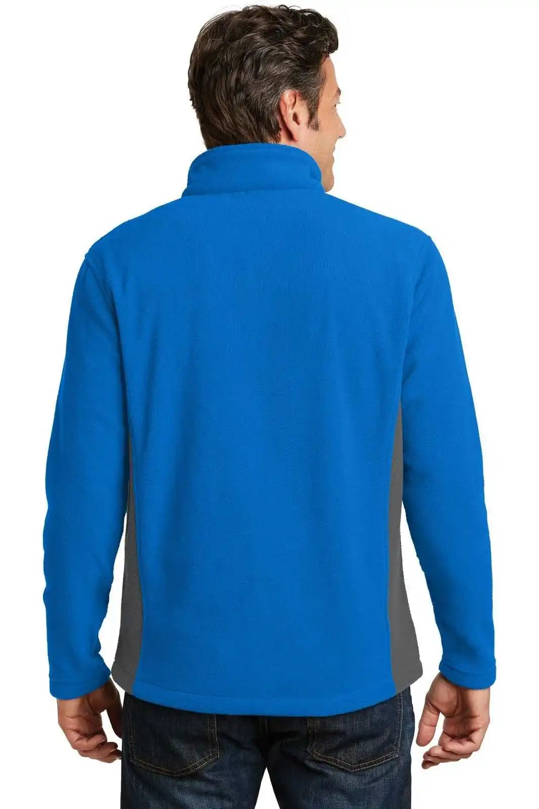 Port Authority F216 Colorblock Value Fleece Jacket - Skydiver Blue Battleship Gray