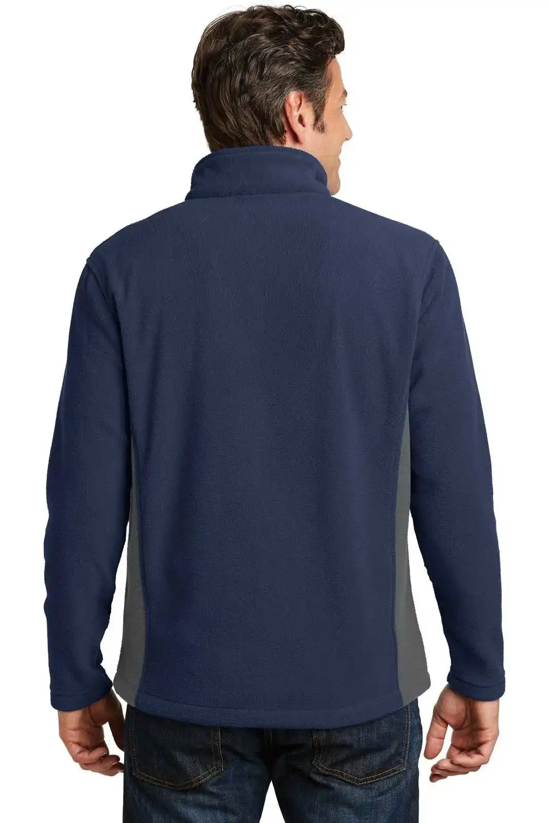 Port Authority F216 Colorblock Value Fleece Jacket - True Navy Battleship Gray