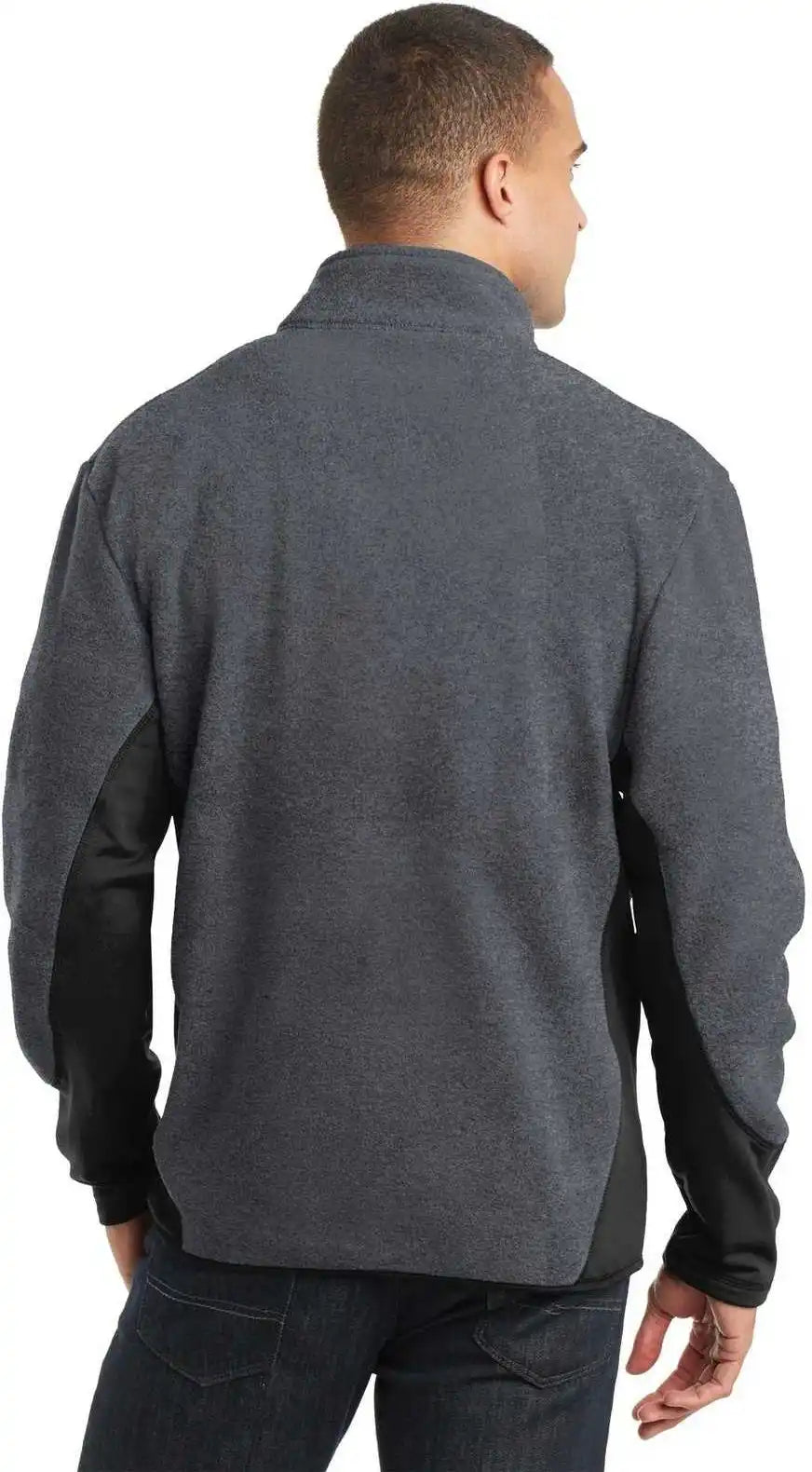 Port Authority F227 r Tek Pro Fleece Full Zip Jacket Charcoal Heather Black