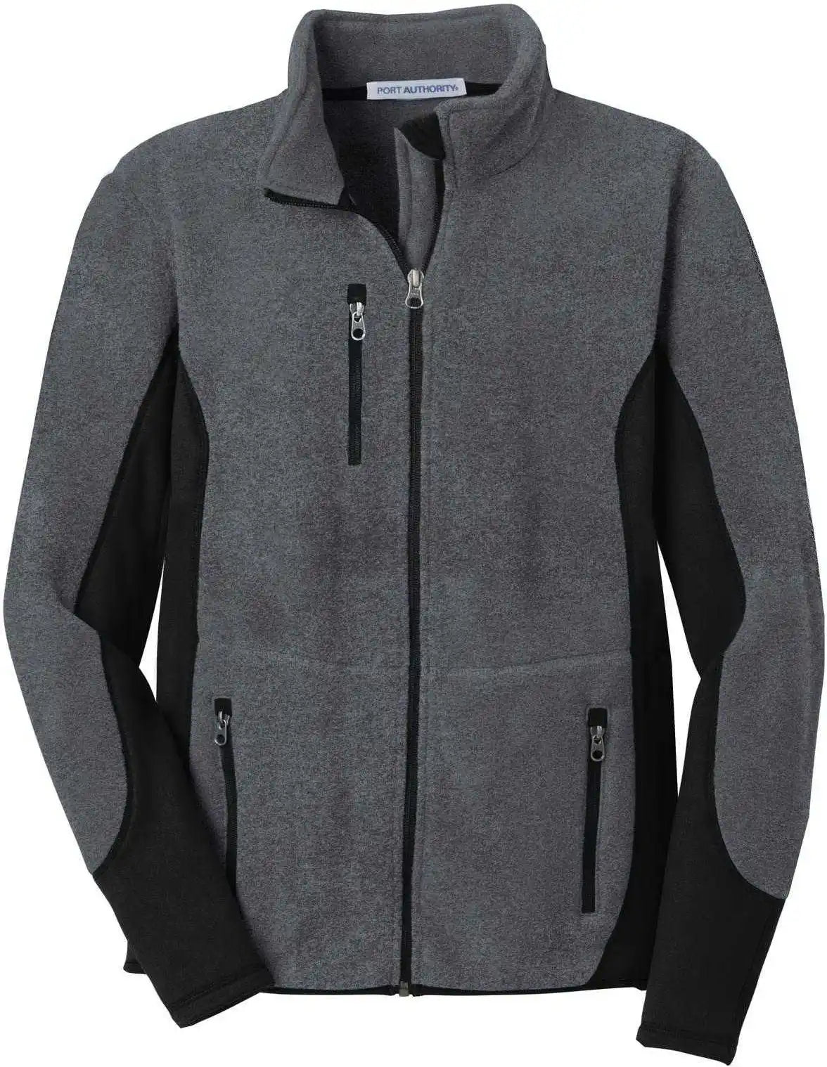 Port Authority F227 r Tek Pro Fleece Full Zip Jacket Charcoal Heather Black