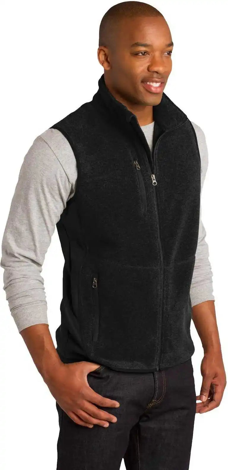 Port Authority F228 r Tek Pro Fleece Full Zip Vest Black