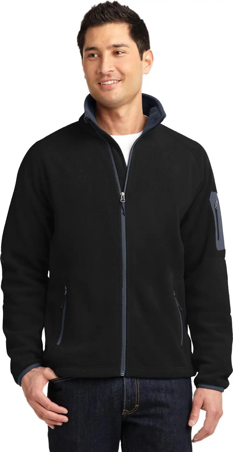 Port Authority F229 Enhanced Value Fleece Full-zip Jacket - Black Battleship Gray