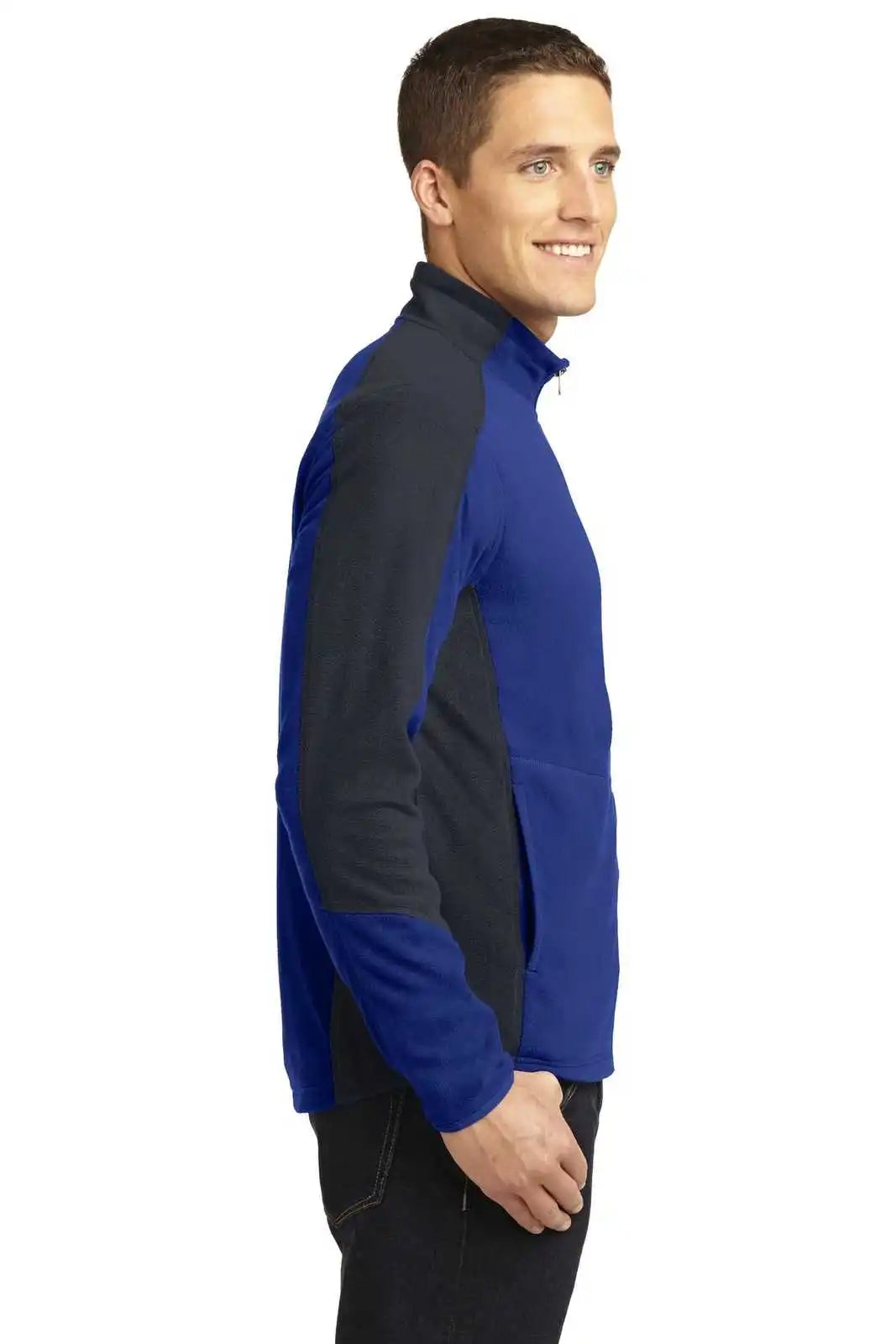 Port Authority F230 Colorblock Microfleece Jacket - Patriot Blue Battleship Gray
