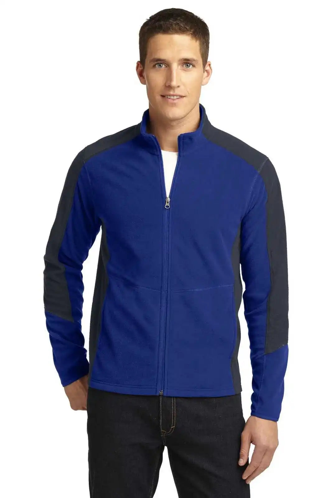 Port Authority F230 Colorblock Microfleece Jacket - Patriot Blue Battleship Gray