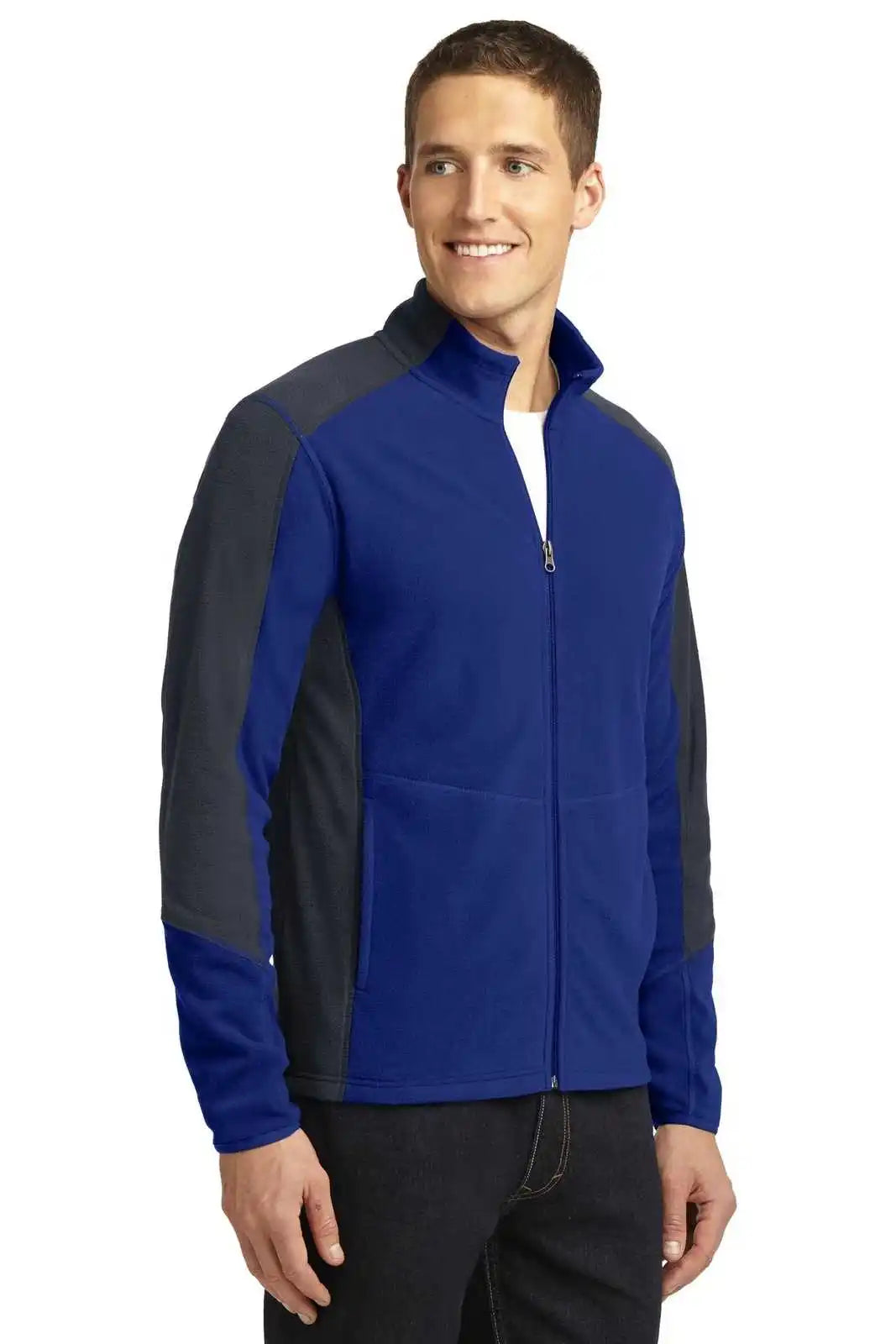 Port Authority F230 Colorblock Microfleece Jacket - Patriot Blue Battleship Gray