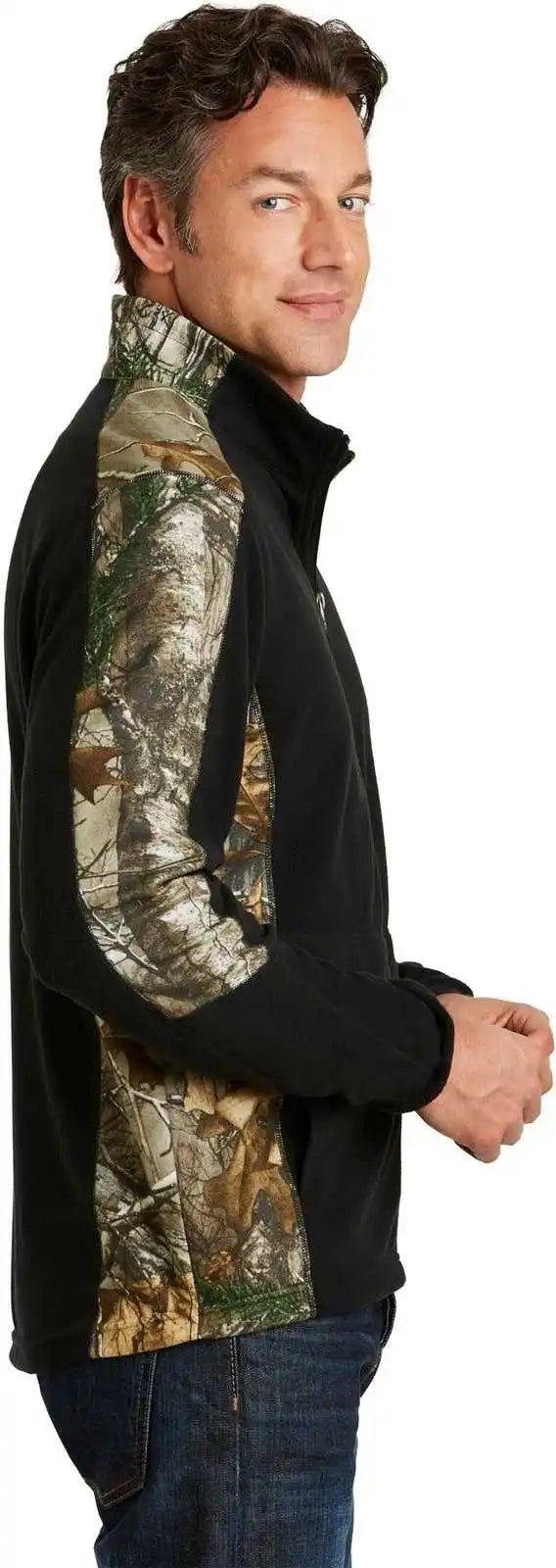 Port Authority F230c Camouflage Microfleece Full-zip Jacket - Black Realtree Xtra