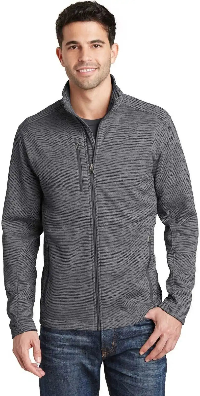 Port Authority F231 Digi Stripe Fleece Jacket Black