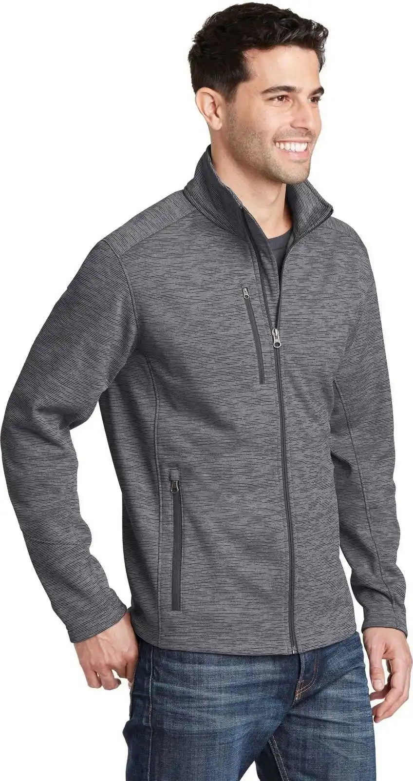 Port Authority F231 Digi Stripe Fleece Jacket - Black