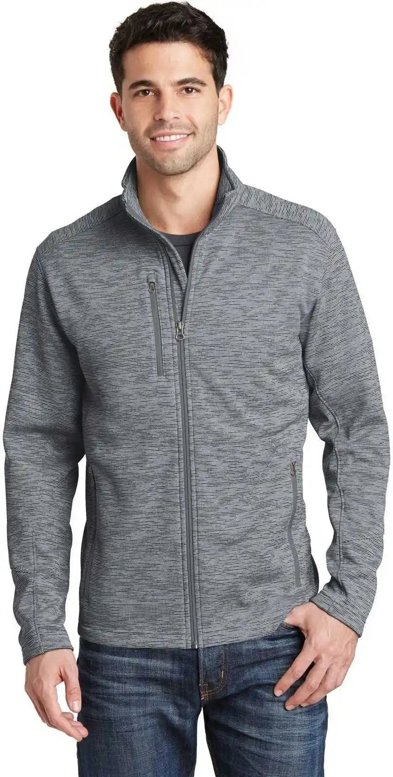 Port Authority F231 Digi Stripe Fleece Jacket Gray
